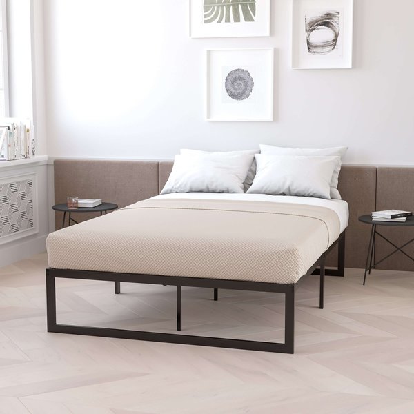 Flash Furniture Queen Platform Bed Frame and 12" Mattress Set XU-BD10001-12MFM-Q-GG